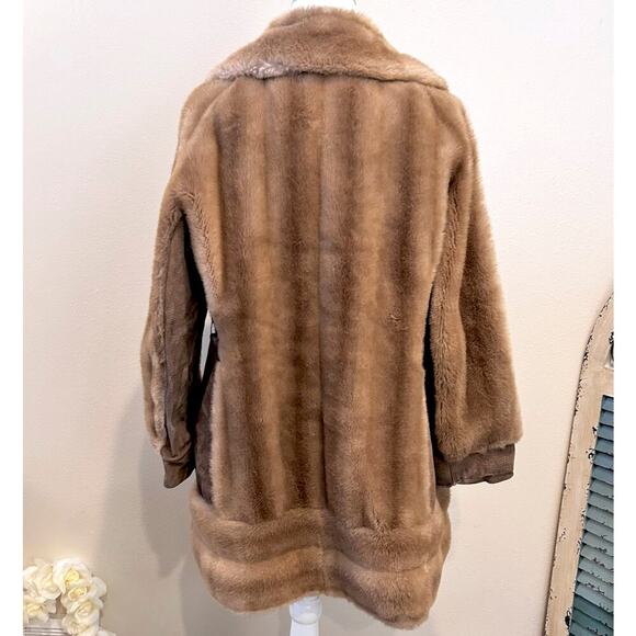 VINTAGE 70s Tissavel France Luxury Faux Fur Suede Made in Brittain Large - Picture 5 of 13